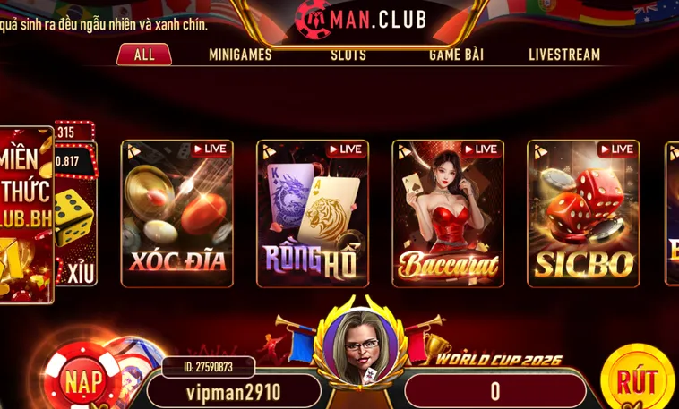 Sảnh Trò Chơi LiveStream Casino ManClub Đỉnh Cao Sòng Bài Trực Tuyến Chinh Phục Những Chiến Thắng Vang Dội